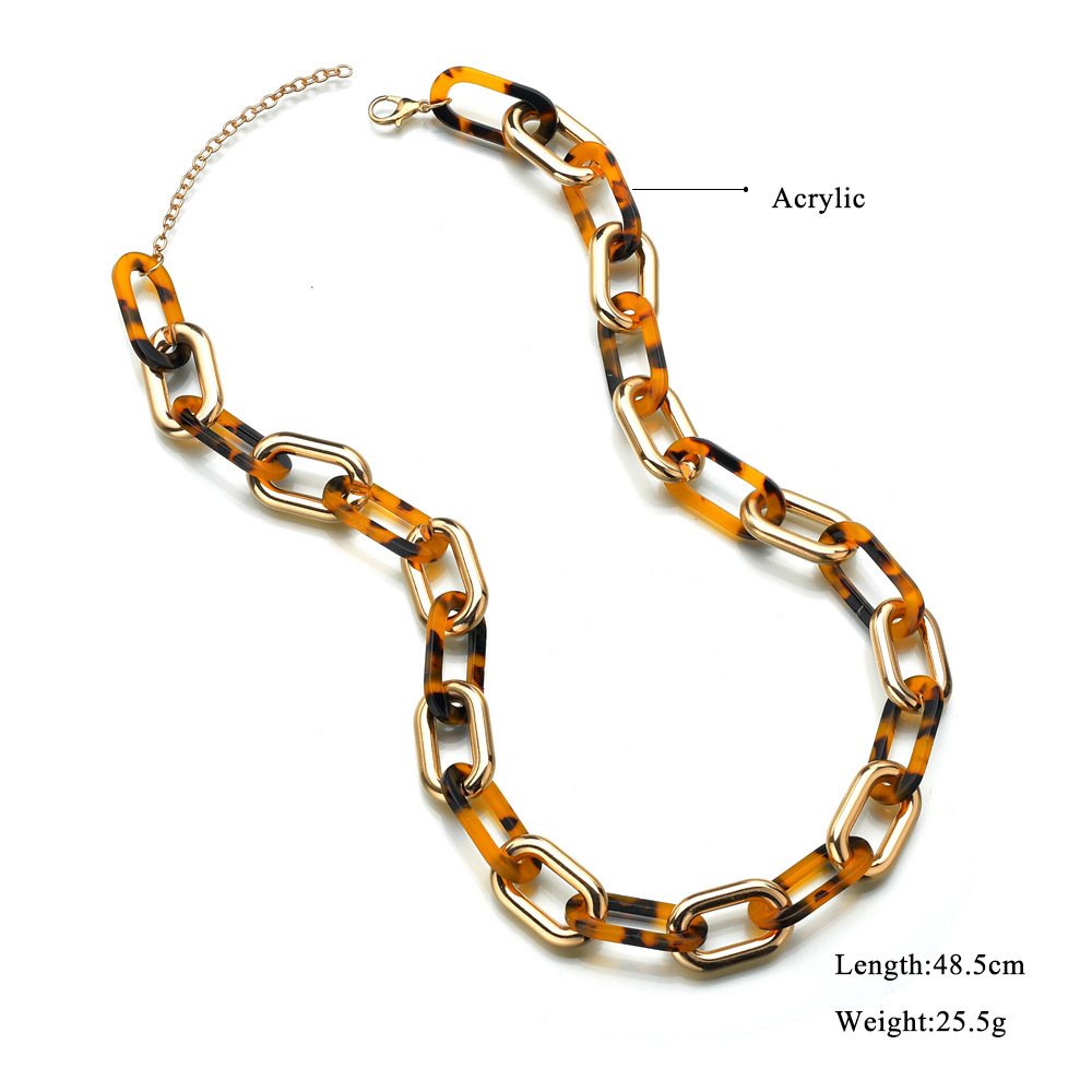 26g Weight Necklace Classification Acetate Plate Leopard Print Necklace