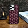 (ya) Full Coverage Leather Wrap Dogtooth — Wine Red