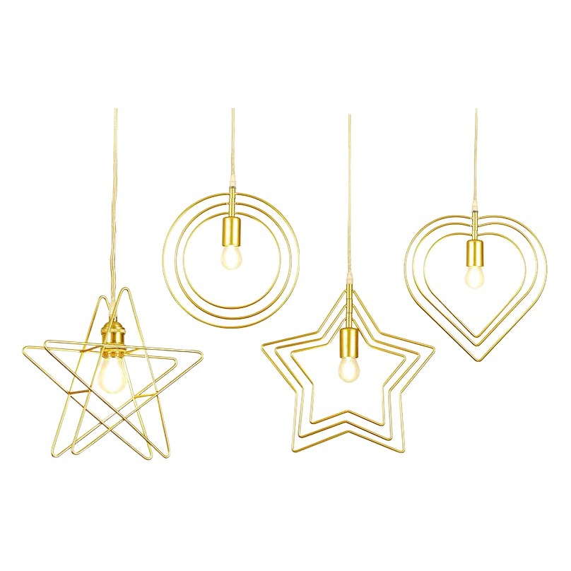 Nordic pequeña araña de una sola cabeza Golden Bar Cafe restaurante de tres cabezas simple dormitorio moderno pasillo de noche balcón