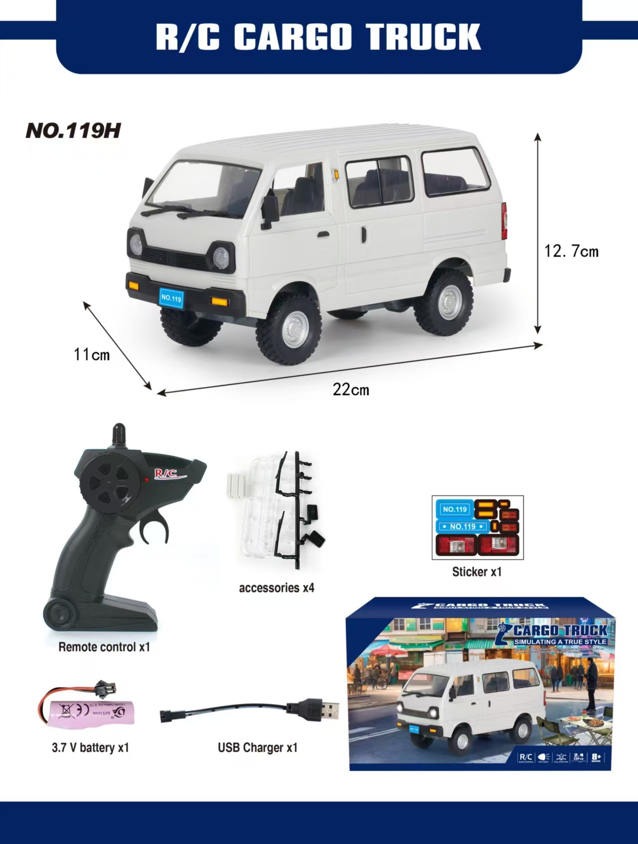 Nueva simulación Wuling Hongguang modelo de camión deriva carga tarjeta inercia niños coche juguete