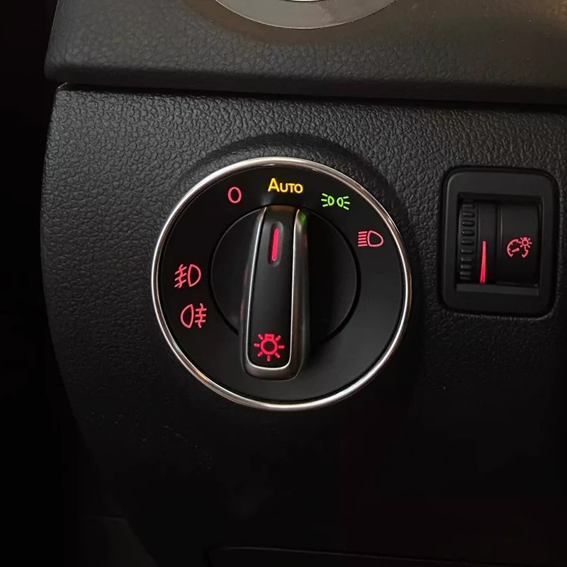Suitable for Volkswagen Magotan Sagitar Golf POLO Lavida automatic headlight switch decorative ring interior modification