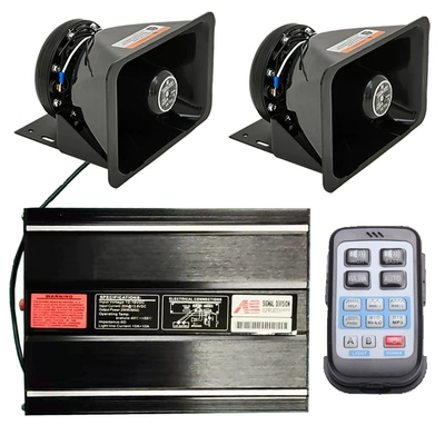 Car horn/tweeter car alarm loudspeaker - as7200b-2-main-unit-square-speaker-set-12v