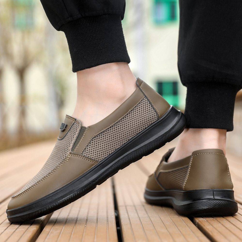 Zapatos casuales para hombres de edad media y vieja con suela suave, zapatos de zapato transpirables, viejos zapatos de tela transpirables de malla de Beijing. image 3