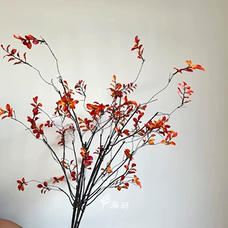 中号带叶枯枝仿真绿植 壁挂装饰橱窗室内造景摆件批发长青树叶