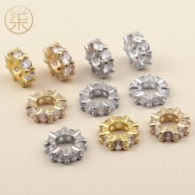 18K�~僽�߱�ɫ��ʯ����Ȧ��߅��Ƭ��Ȧdiy�ֹ������Ʒ���