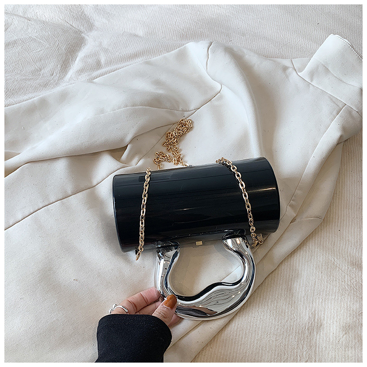 Borsa box in acrilico con catena tracolla donna pochette_voghion.com