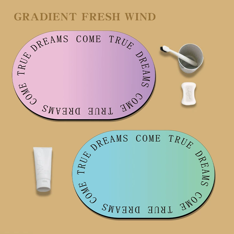 Градиентный диатомовый грязевой коврик бытовые буквы простой Впитывающий Коврик для ванной комнаты умывальник Быстросохнущий износостойкий коврик для ног в наличии