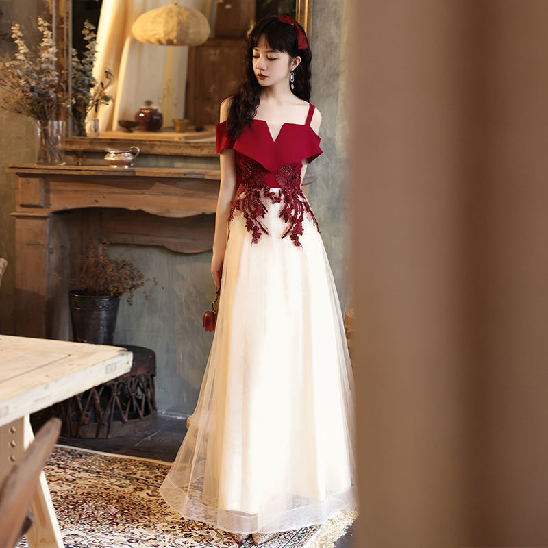 Bride's Toast Dress 2026 New Summer Style Plus Size Casual Engagement Wedding Homecoming Banquet Evening Gown for Women