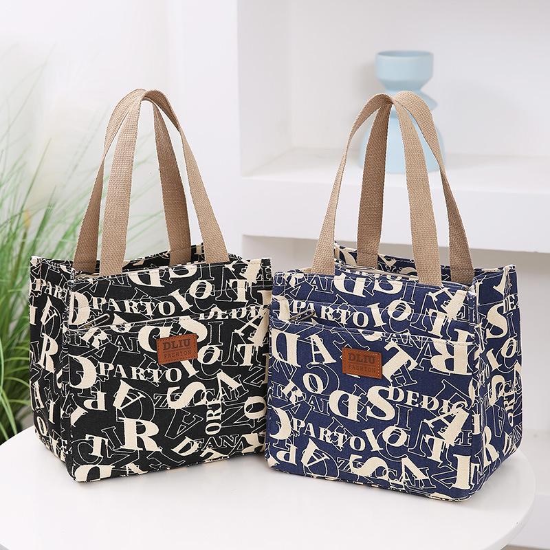 New Large Capacity Aluminum Foil Thermal Insulation Lunch Bag Casual Office Handheld Lunch Bag with Meal