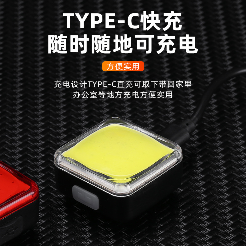 Modelo privado nueva luz de la bicicleta de montaña bicicleta luz trasera de carga USB impermeable luz de advertencia de conducción nocturna faro luz trasera