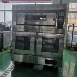 研麦生产组合型商用烤箱 一层两盘烤箱+10盘发酵箱 一机两用