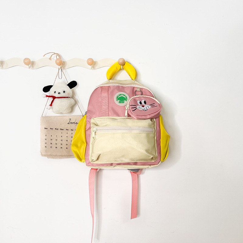 Mochilas escolares para estudiantes de clase pequeña y media de jardín de infantes, color occidental, lindo con colgante, mochila para niños, mochila para padres e hijos de dibujos animados