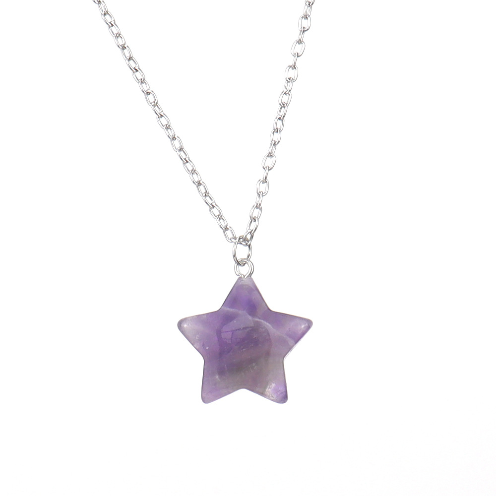 15g Weight Pendant Necklace Classification 1 Piece Quantity Street Occasion Crystal Material Star Pattern Women'S Gender Handmade Design Simple Style Style Simple Style Star Crystal Handmade Pendant Necklace 1 Piece 14