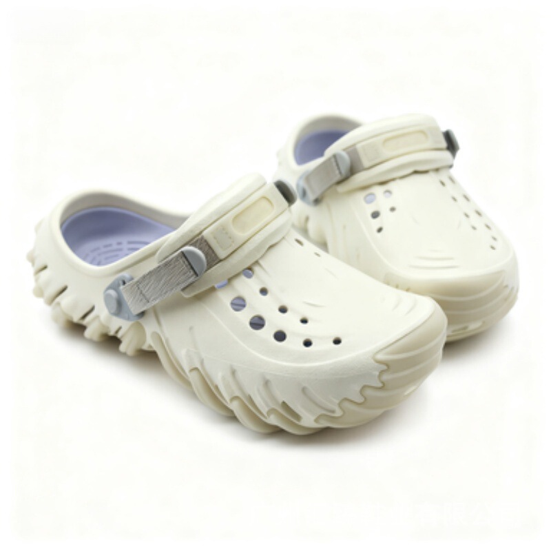 2025 New Model Clogs with Wave Pattern, Soft-Soled Unisex Outdoor Beach Shoes, Closed-Toe Slippers