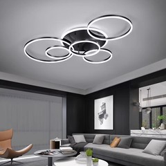 リビングライト軽くて豪華でシンプルな現代ホール照明器具創意個性円環北欧大気家庭用寝室天井灯