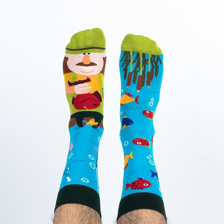Chaussettes de sport mi-mollet en coton, motif canard mandarin, asymétriques, amusantes et créatives, style dessin animé AB, tendance, 2025d_voghion.com