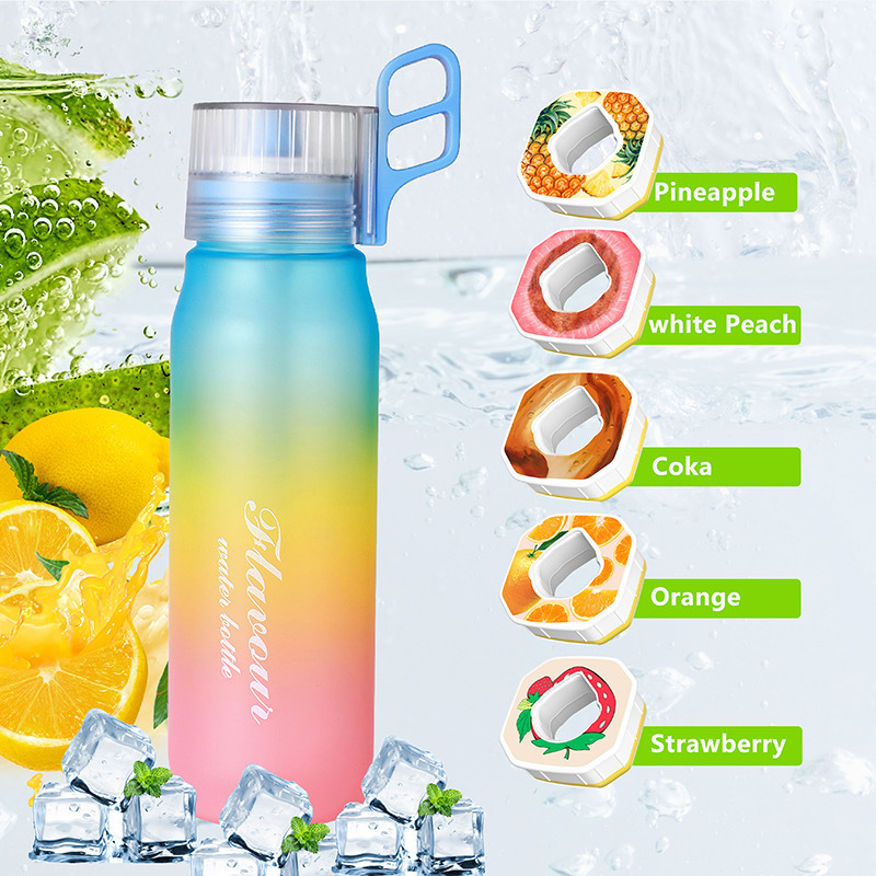 Playful Gradient Water Bottle 750ml High Temperature Resistant Scented Water Cup For Men And Women 0 Sugar 0 Calories_voghion.com