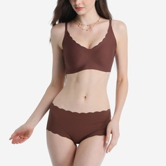 无痕内衣套头背心式胸罩薄款舒适文胸套装Seamless bra underwear