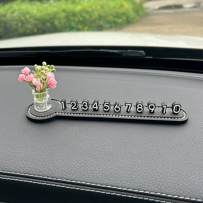 New vase car temporary parking Nömrəli dayanma kartı - pink-jasmine-three-dimensional-parking-sign-free-traceless-glue