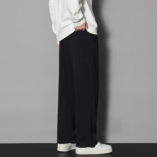 Fashionable and versatile wide-leg sweatpants for men, new spring and autumn lightweight and breathable casual pants for men and women, simple straight pants
