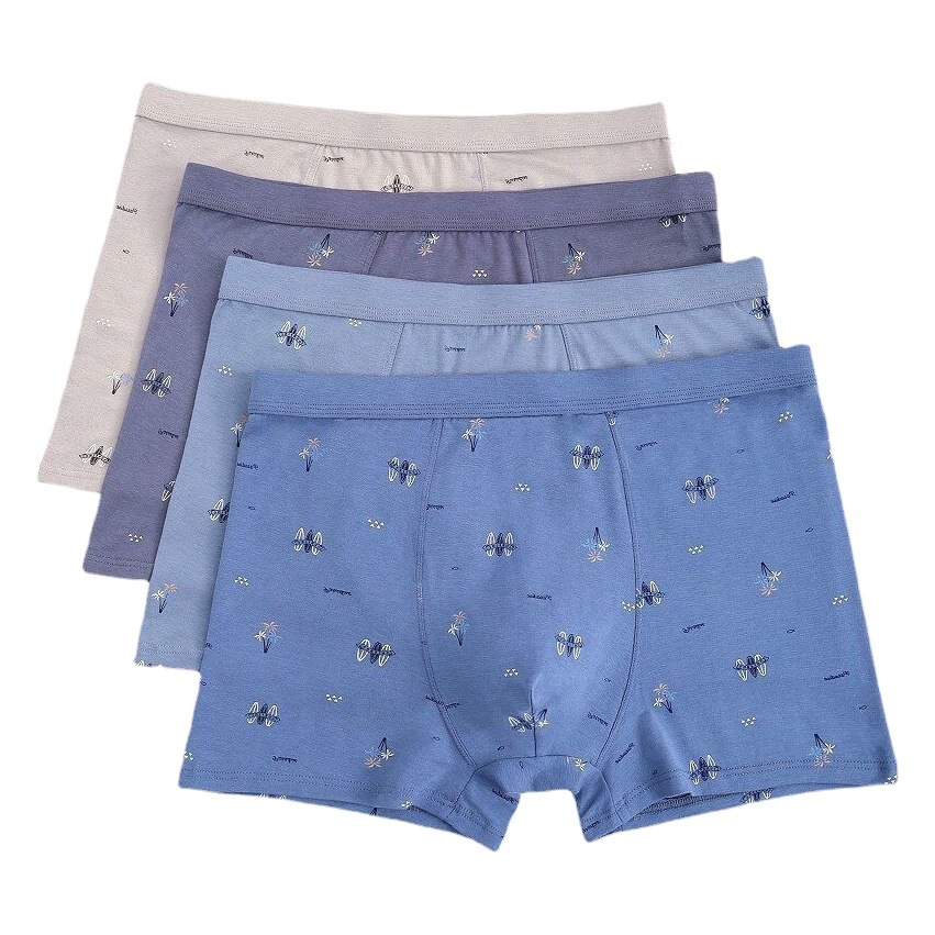 New Style Men's Underwear, Combed Cotton Boxer Briefs, Breathable Men's Underwear Shorts, Boys' Four-Corner Pure Cotton Underwear Wholesale