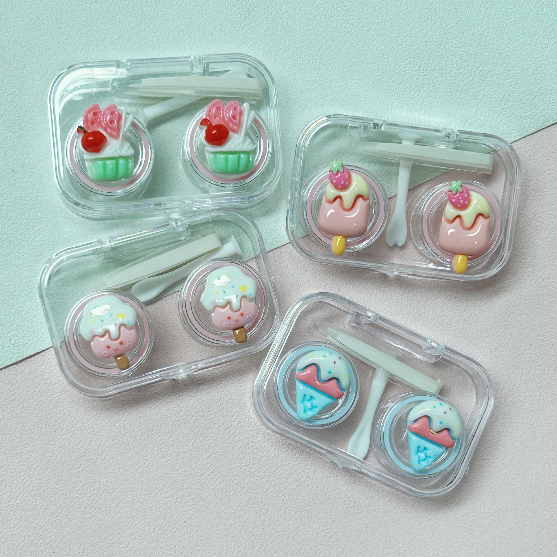 新款手工diy隐形眼镜盒护理盒伴侣盒双联盒收纳盒美瞳盒子7702