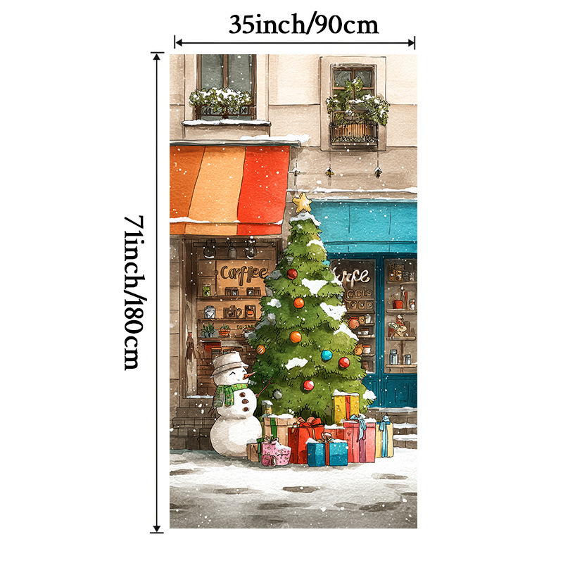 Lámparas de color de Navidad cubierta de tela decoración puerta de poliéster de alta densidad tela de fondo de Año Nuevo fiesta de puerta de entrada amueblado tapices