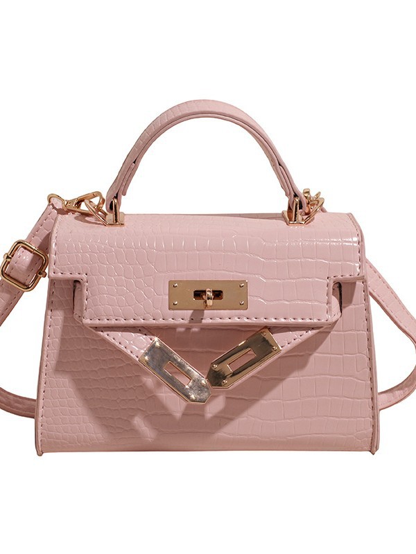 Bolso cuadrado pequeño portátil de alta gama para mujer 2025 nuevo patrón de cocodrilo platino Kelly bolso bandolera de moda