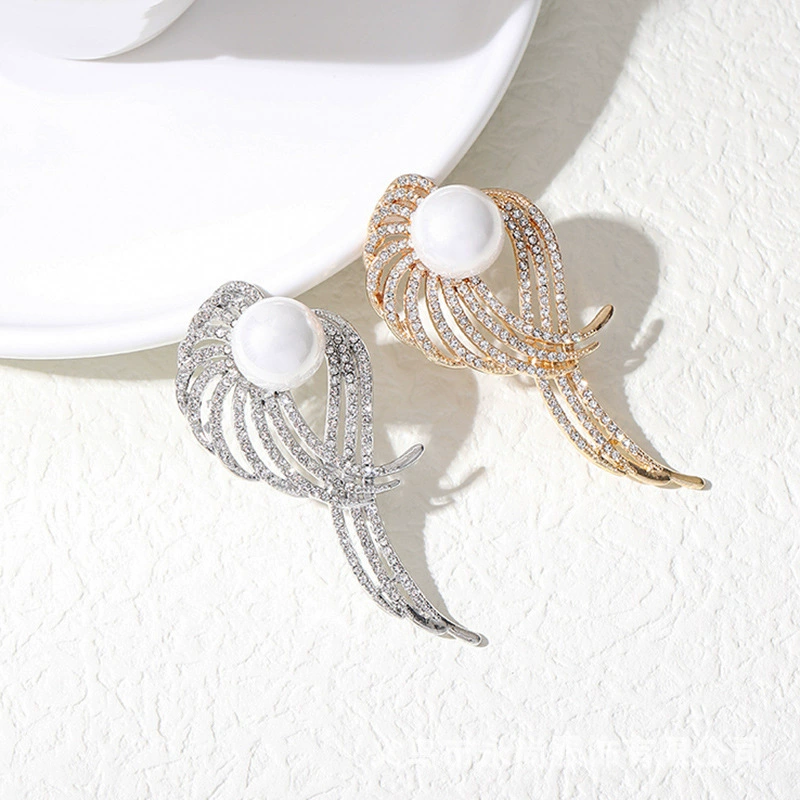 Духов Angel wings, брошь, модный кардиган из жемчужной лафетки, аксессуар, защитное нижнее белье, летняя булавка, стиль светлой роскоши