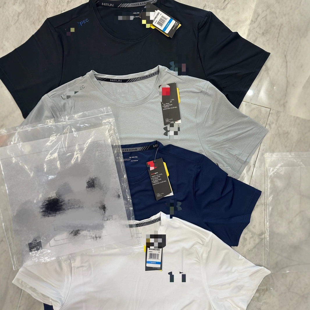 2025 New Summer Ice Silk T-Shirt Quick-Drying Short-Sleeved Men's Sports Night Running Reflective Round Neck Thin Loose Short-Sleeved