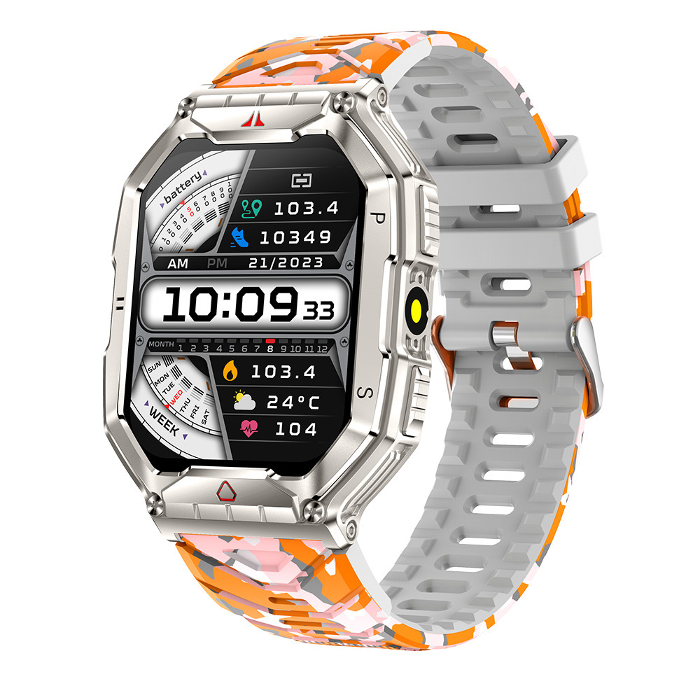 KR82 Smartwatch – Robuste Outdoor-Smartwatch mit Bluetooth-Anruffunktion, Kompass, Echtzeit-Barometer, Herzfrequenz- und Blutsauerstoffmessung_voghion.com