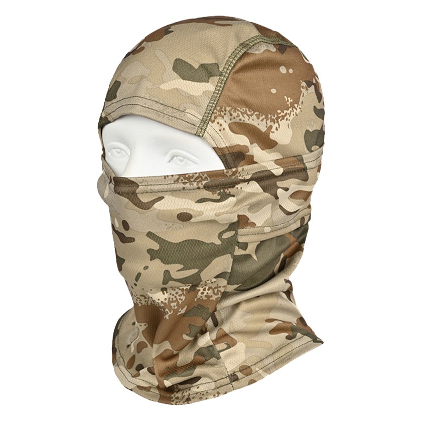 Máscara de camuflaje transpirable para ciclismo al aire libre, senderismo y montañismo, protección solar, secado rápido, máscara de camuflaje que absorbe el sudor