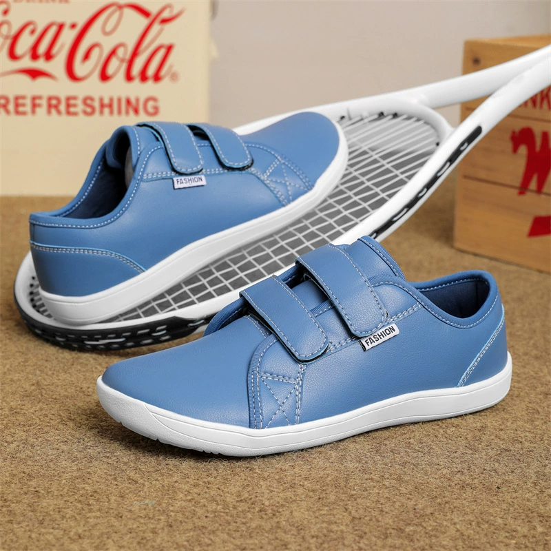 2024 осень новая кожаная мужская обувь трансграничная большая голова с широкими ногами обувь на липучке пара спортивная повседневная обувь