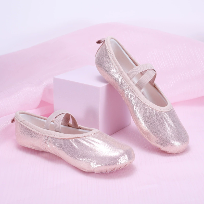 Детские танцевальные туфли для балета с мягкой подошвой, тренировочные туфли для девочек, китайские танцевальные туфли «кошачья лапка», с бантом, новый стиль