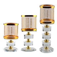 厂家批发水晶莲花防风烛台大悲咒心经酥油灯灯座摆件工艺品批发