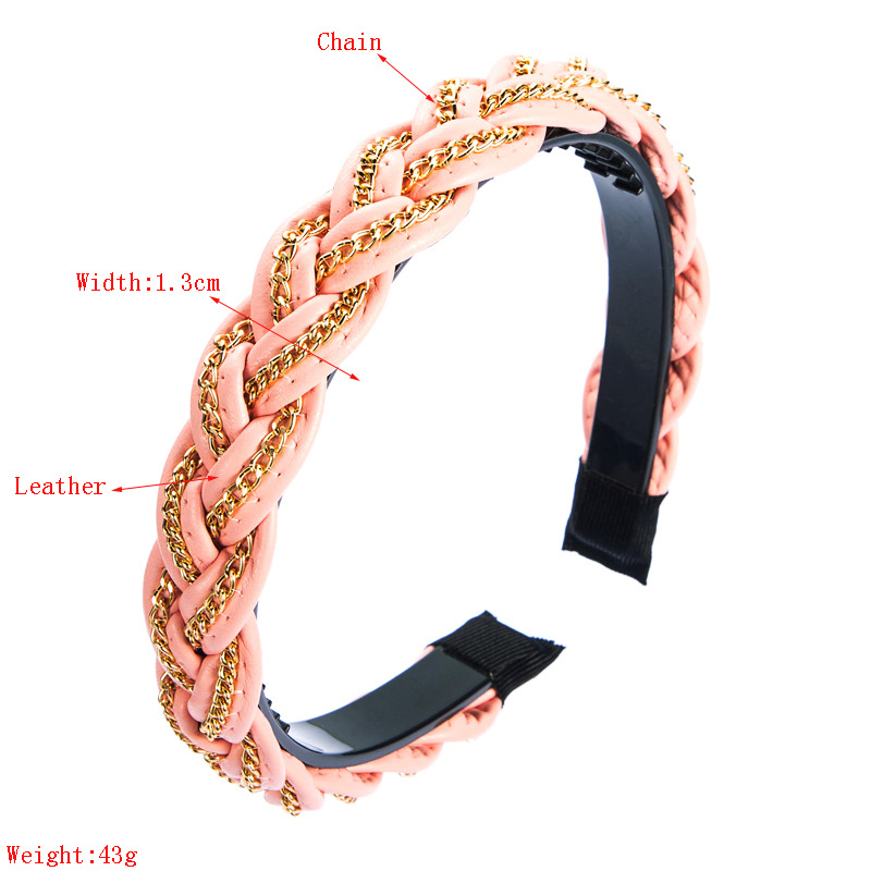 New Fashion Style Triangle Braided Leather Chain Headband display picture 1