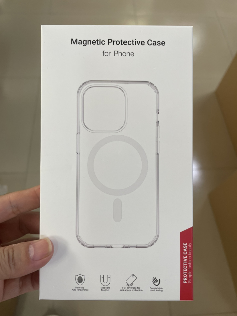 2-in-1 magnetic case - (precise camera cutout) transparent with packaging box