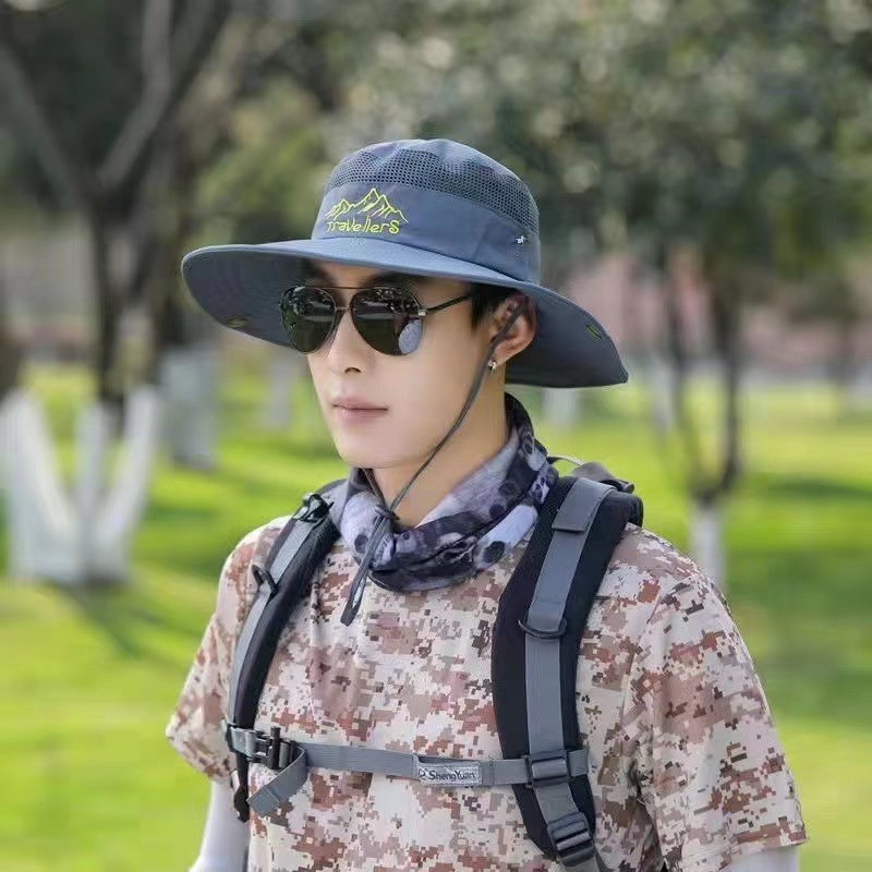 Sombrero de protección contra el sol para hombres y mujeres al aire libre cubierta de cuello gorro de verano gran bisel anti-UV sombrero de pesca sombrero de montaña sombrero de bicicleta