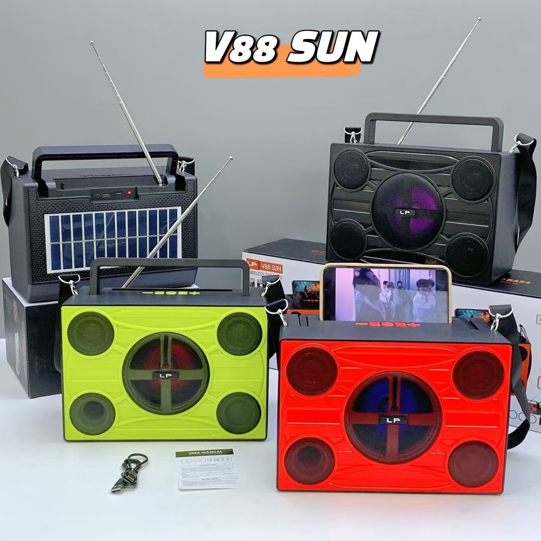Bright/LP-V88 SUN Solar Bluetooth Speaker Portable Portable Strap Card Radio Outdoor Audio