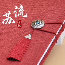 流苏复古中国风 棉麻布艺粘贴式相册覆膜内页影集照片礼品纪念册