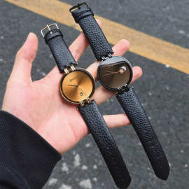 圣诞节新款男士手表大表盘皮带经典商务职场帅气数字日历石英手表