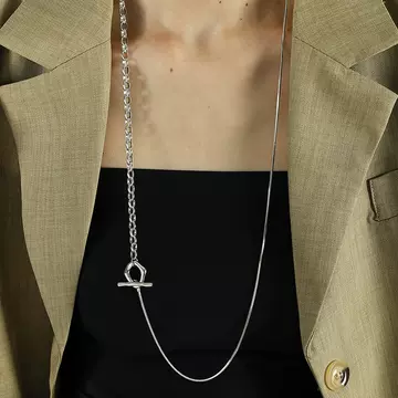 High-end design sense simple light luxury ins sweater chain titanium steel does not fade color niche design trend accessories - ShopShipShake