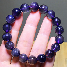 天然堇青石老矿蓝水晶手串紫萝蓝圆珠单圈蓝宝石手链血点堇青