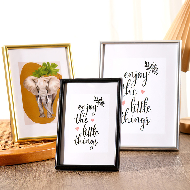 Cross-Border Aluminum Alloy Photo Frame, Family-Style Metal Table Decoration Frame, 6inch A4 Advertising Exhibition Poster Metal Picture Frame