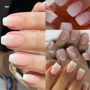 Set of 96 Adhesive Nails (4 Packs) Medium Length Square Cross-Border