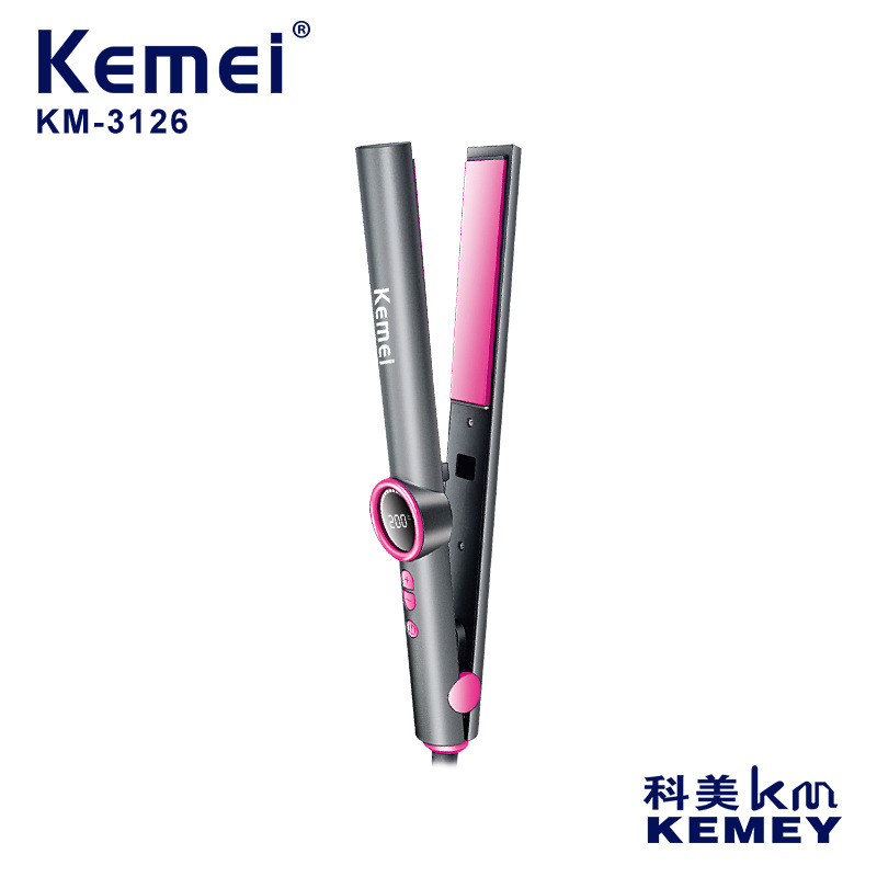 Kemei venta transfronteriza en caliente seco y húmedo rollo recto de doble propósito de velocidad de plantilla térmica eléctrica anión no daña alisador de cabello varilla de cabello para mujeres image 1
