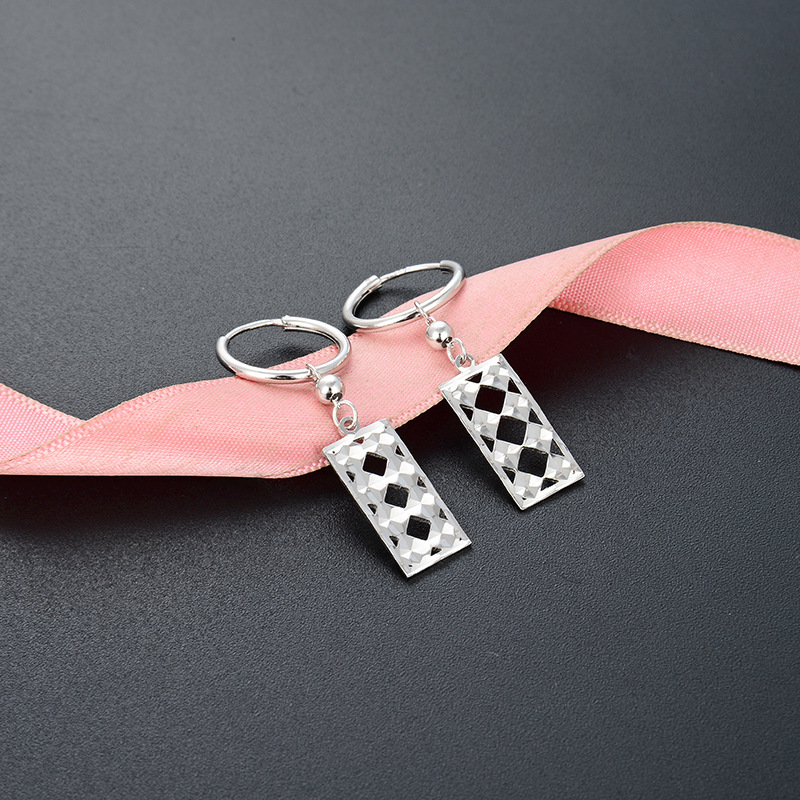 Pendientes cuadrados largos de plata s925 pendientes de diseño de nicho personalizado para niñas pendientes elegantes de alta calidad pendientes de plata esterlina
