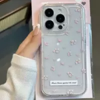 Розовый мелкий цветочный, подходит для Apple 15/16 Pro Max, точные отверстия, мягкий чехол, полноценная защита, iPhone 11/XS Max