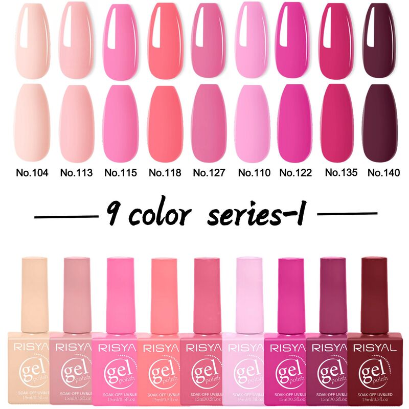 Nail Polish Set Includes Red Pink Nude Gel Nail Polish Set Led Home Nail Salon DIY