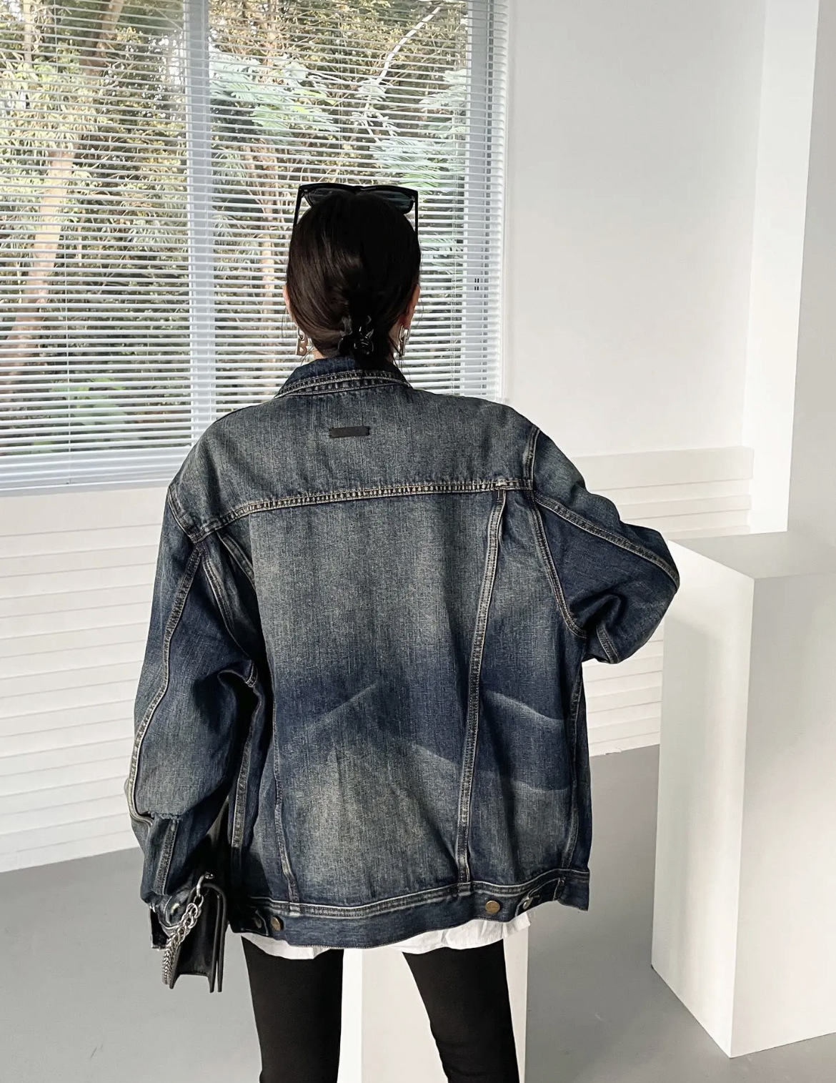 Men's Clothing heavy washed distressed denim jacket for men and women bf hip hop high street loose coat jacket_viptrois.com